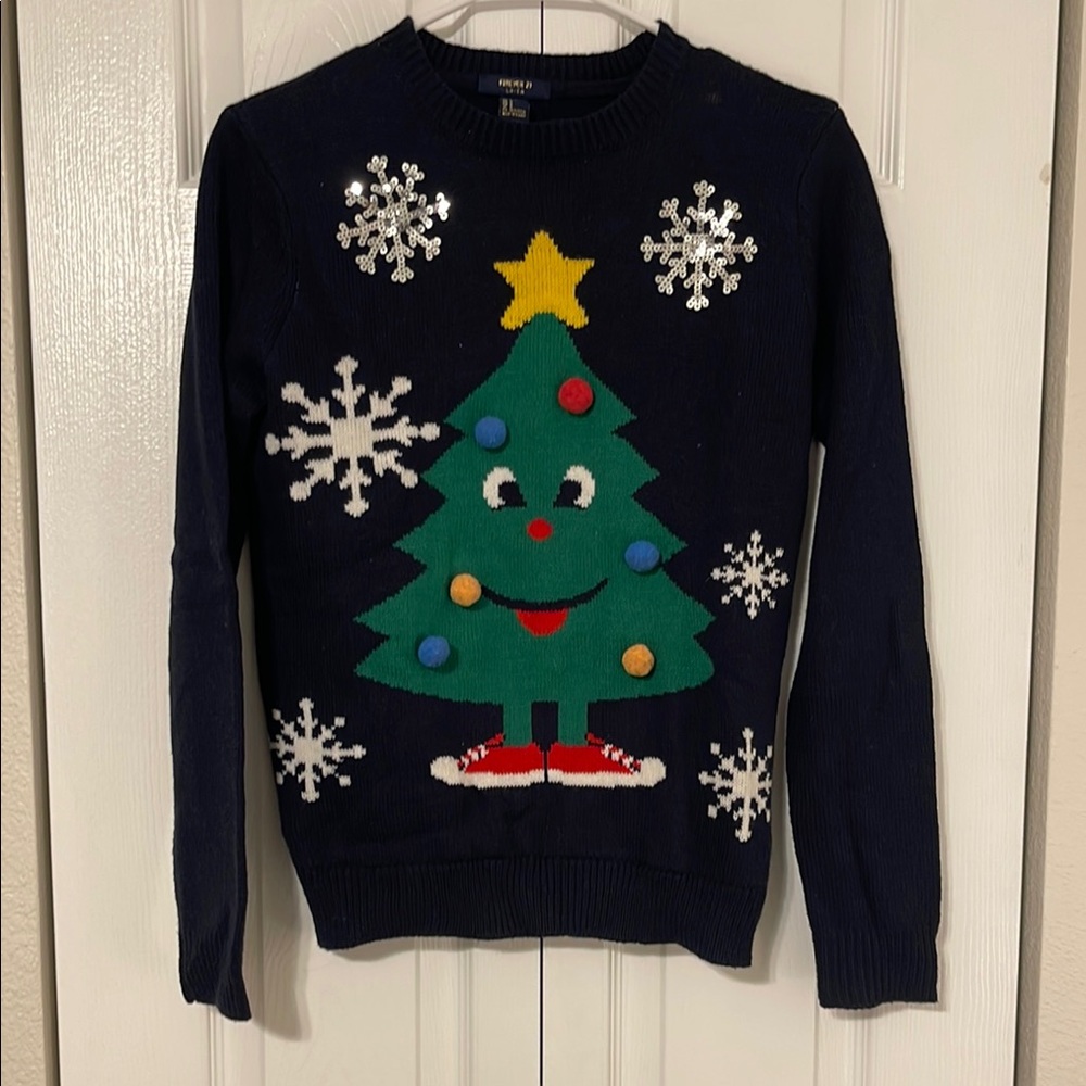 Forever 21 Navy Christmas Sweater